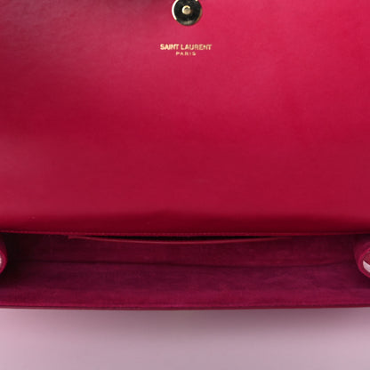 Saint Laurent Calfskin Classic Monogram Cassandre Clutch Fuchsia 5 of 12