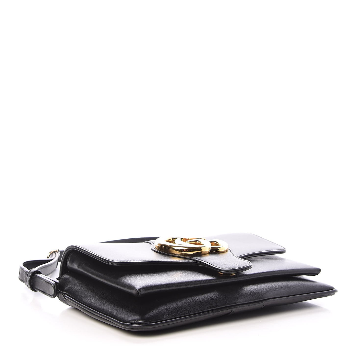 Vitello Palmellato Lux Small Arli Flap Shoulder Bag Black