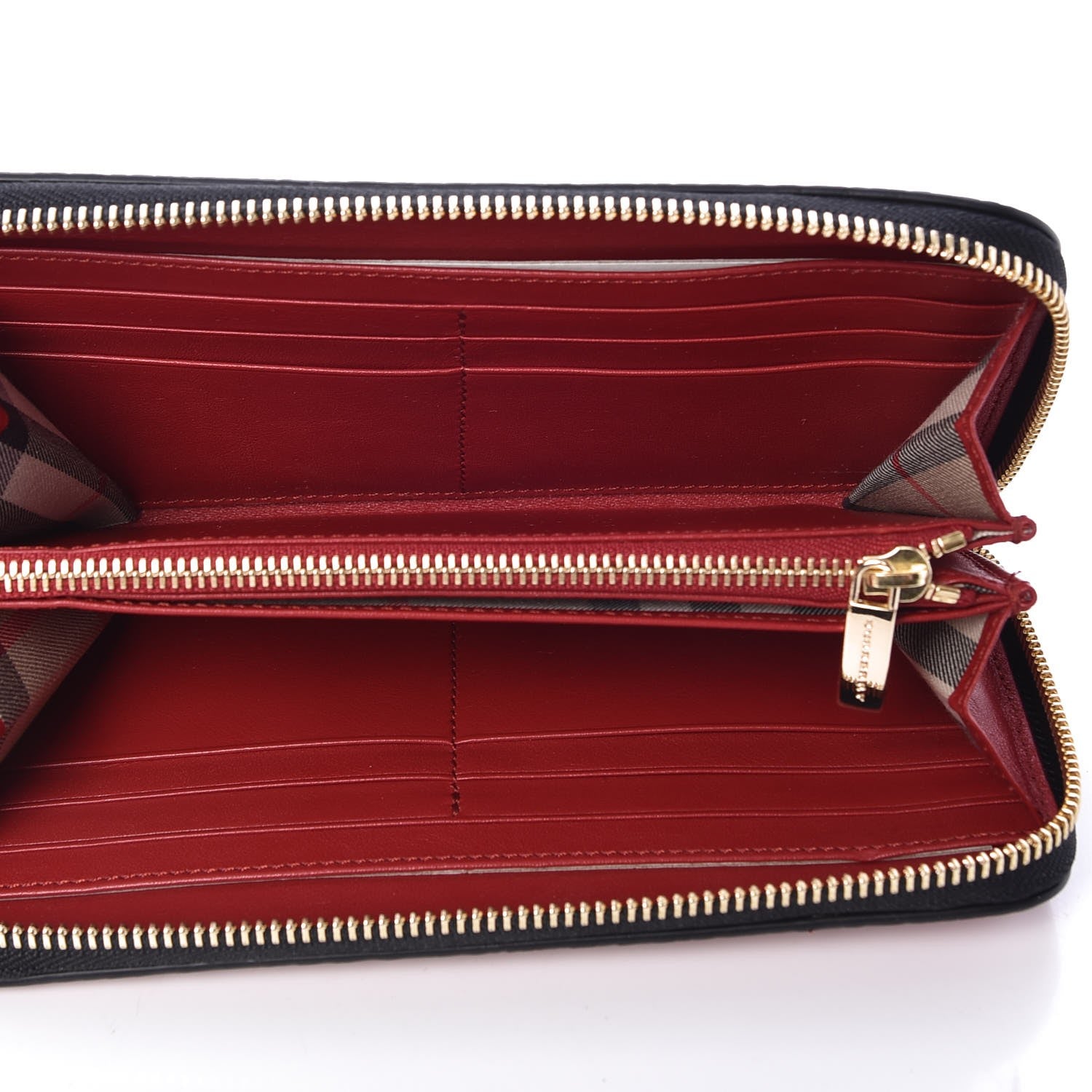 Burberry Calfskin Ziggy Zip Around Wallet Red 5 of 9