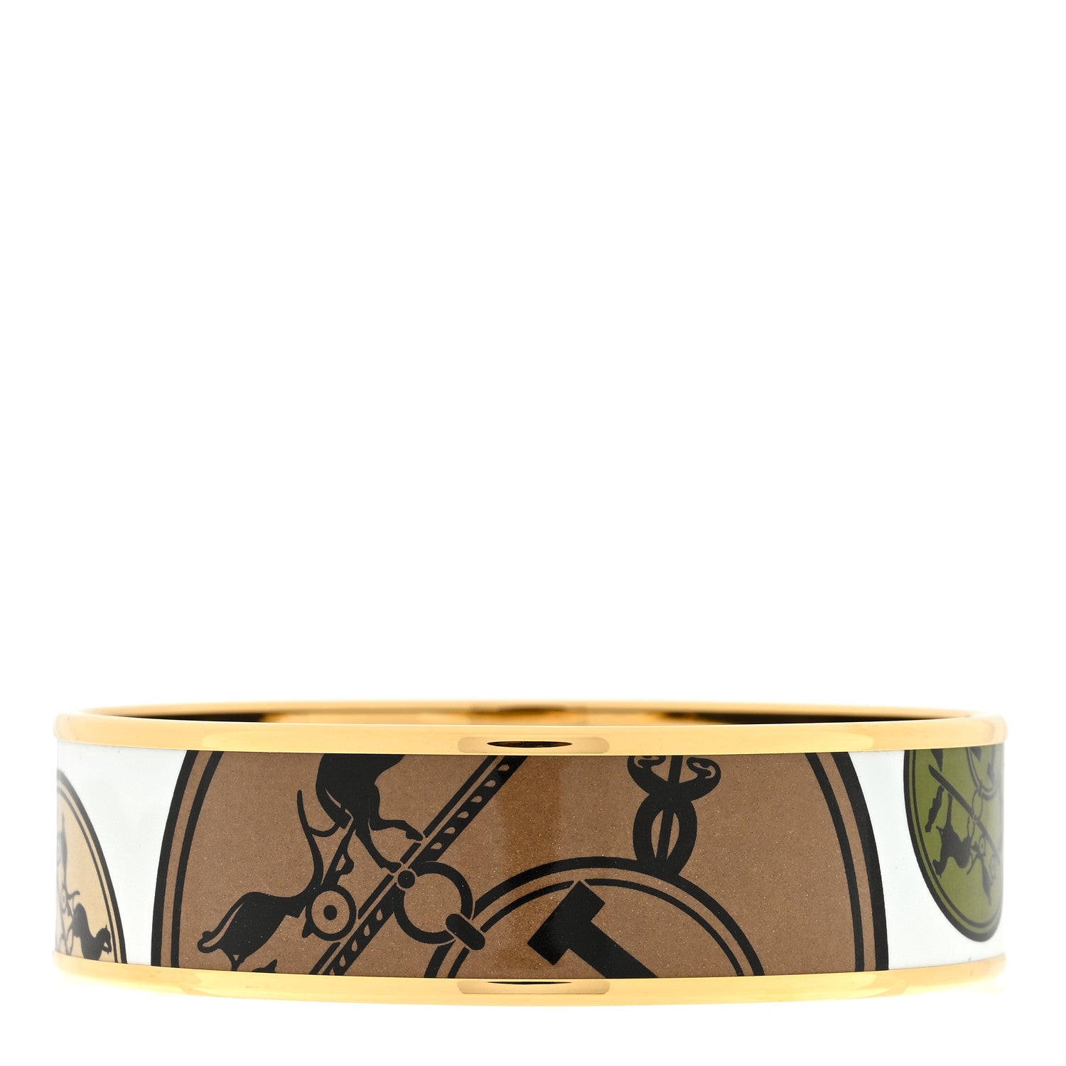 Hermes Enamel Printed Confettis D'Ex Libris Wide Bracelet 70 Multicolor 1 of 3