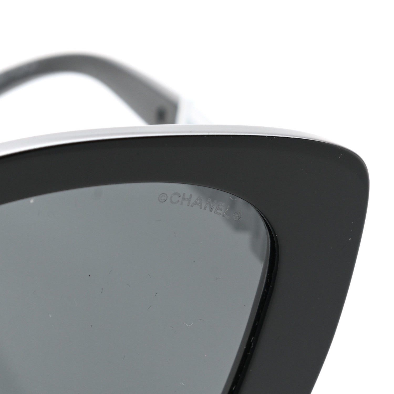 Chanel Acetate Strass Square Sunglasses 5422-B-A Black White 7 of 8