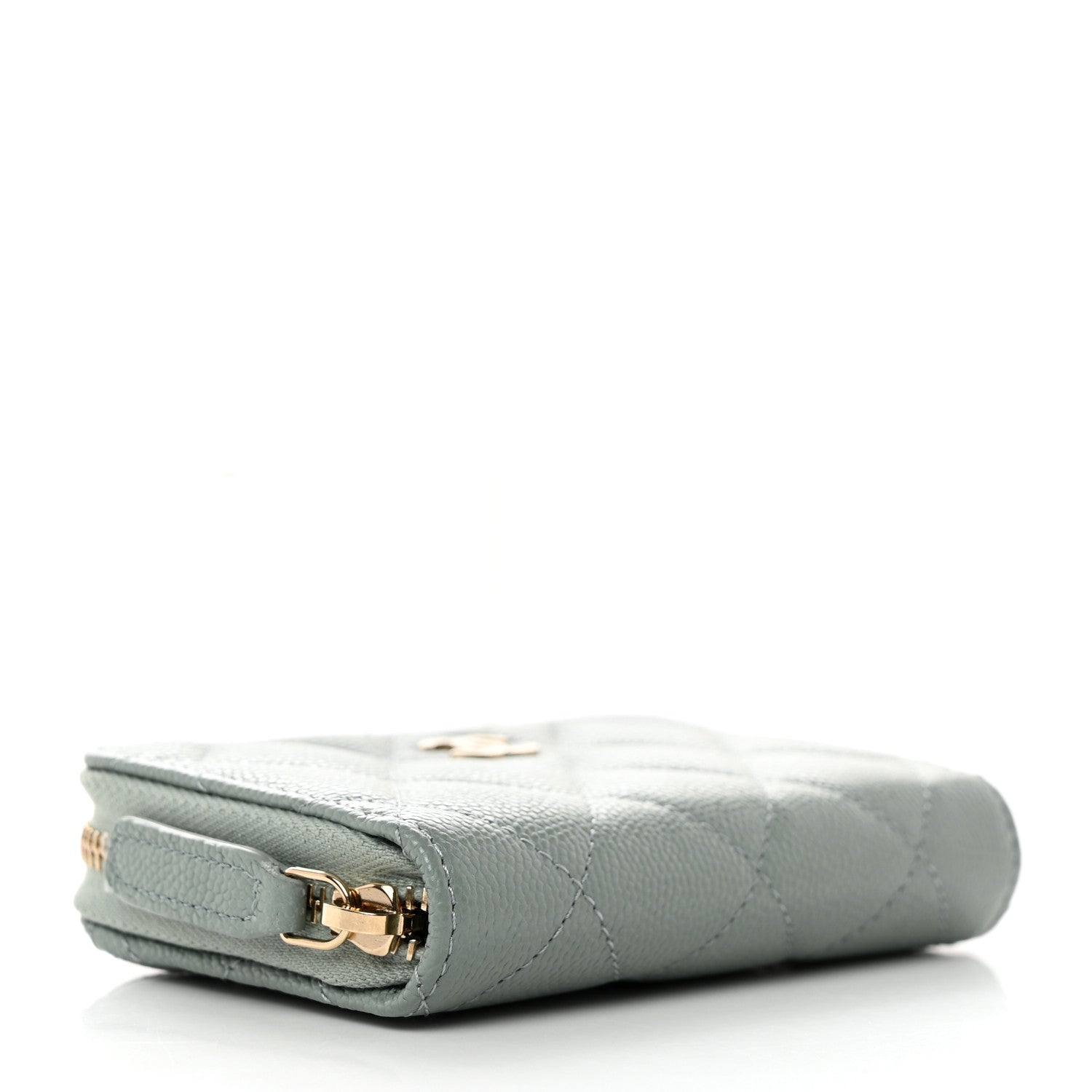 Chanel Caviar Quilted Zip Around Coin Purse Wallet Grey 4 of 8