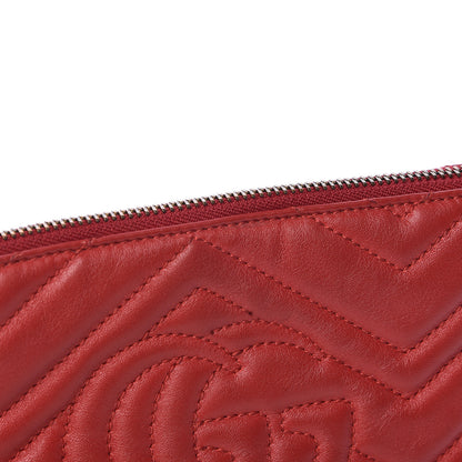 Gucci Calfskin Matelasse Mini GG Marmont Chain Bag Hibiscus Red 10 of 14