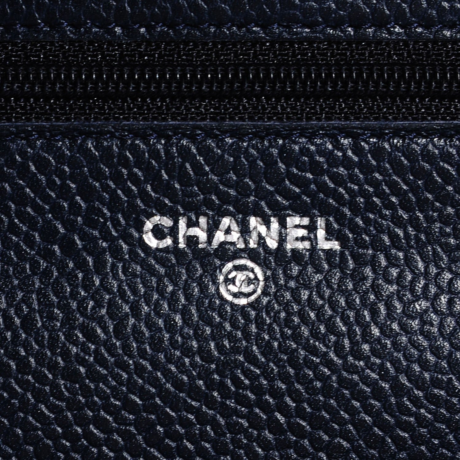 Chanel Caviar Quilted Wallet on Chain WOC Navy Blue 6 of 8
