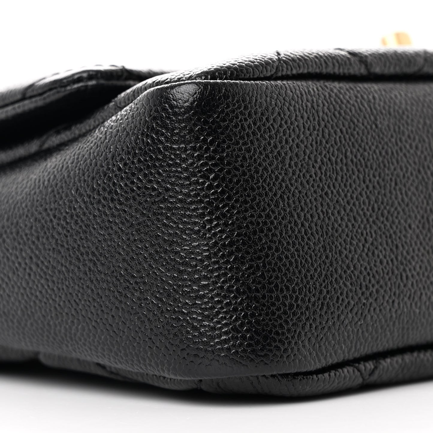 Shiny Caviar Quilted Small Chain Melody Flap Black