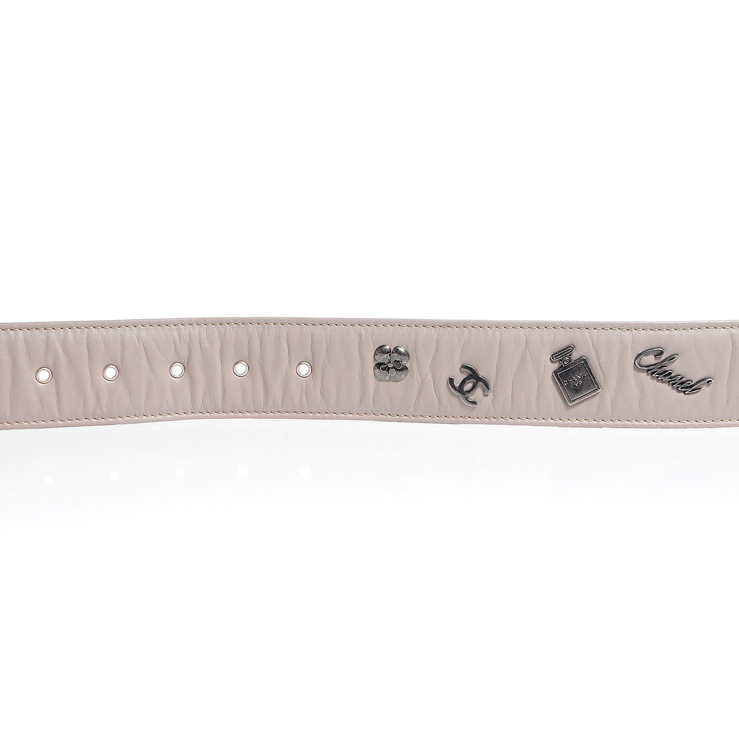 Leather CC Lucky Symbols Belt 90 36 Beige