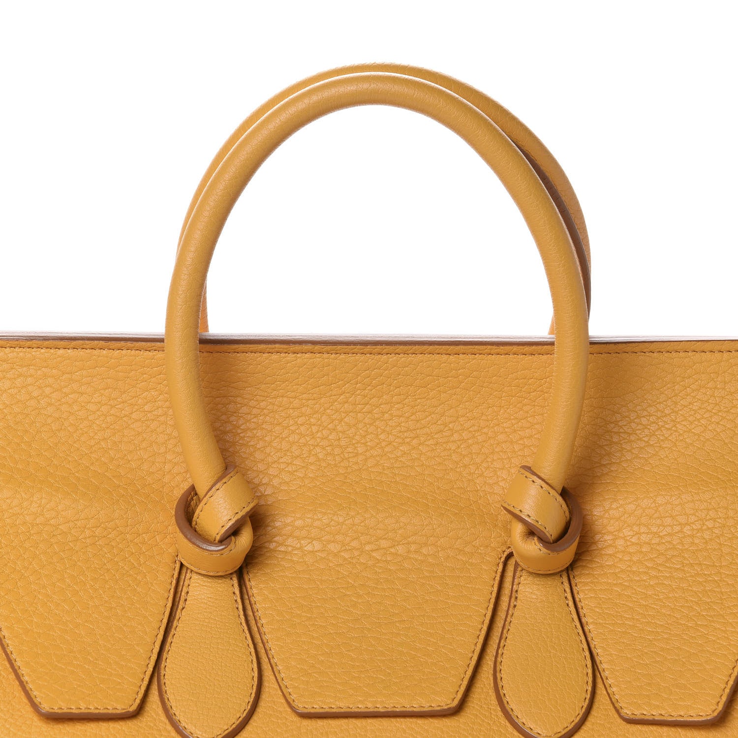 Celine Crisped Calfskin Small Tie Knot Tote Saffron 11 of 12