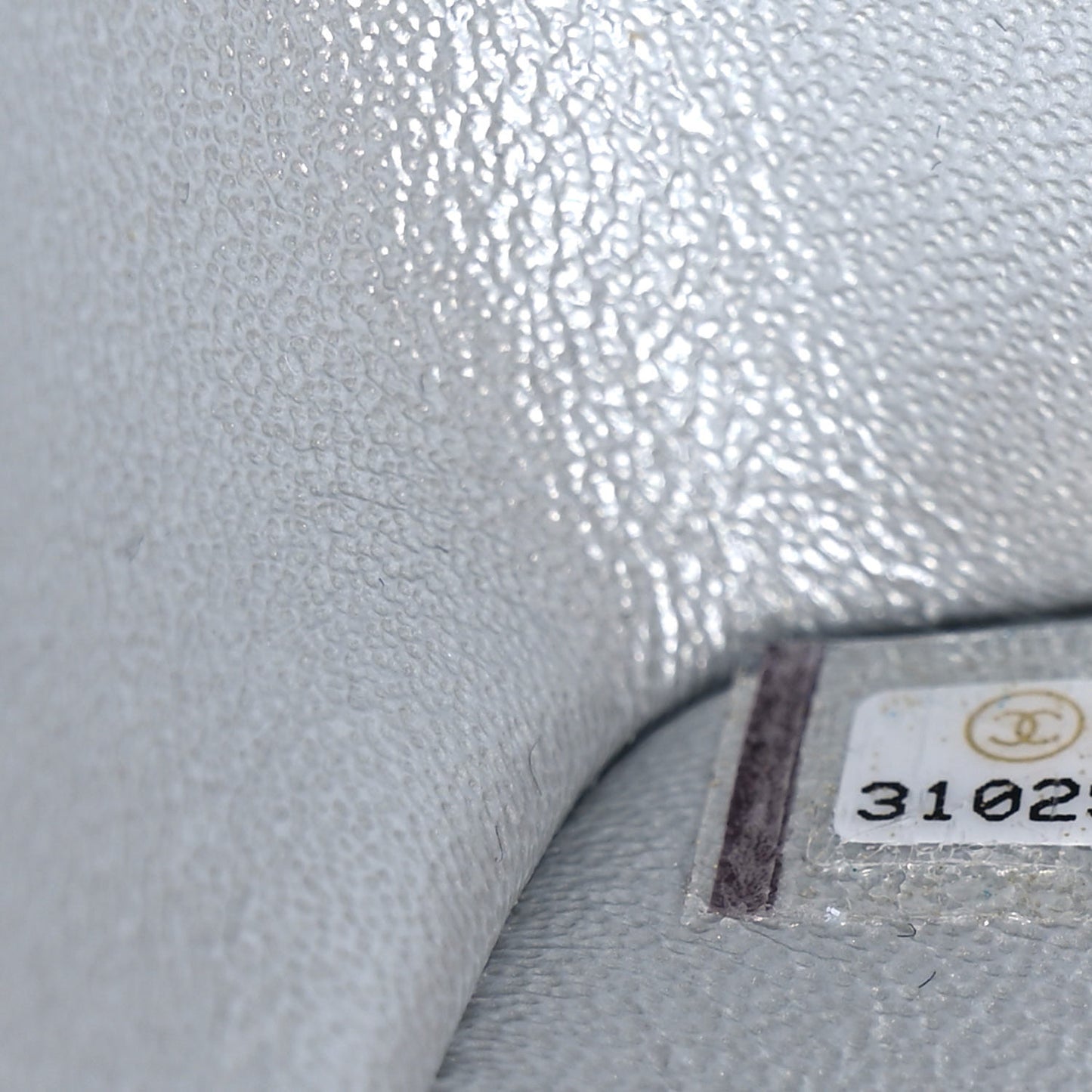 Metallic Lambskin Quilted Mini Rectangular Flap Silver