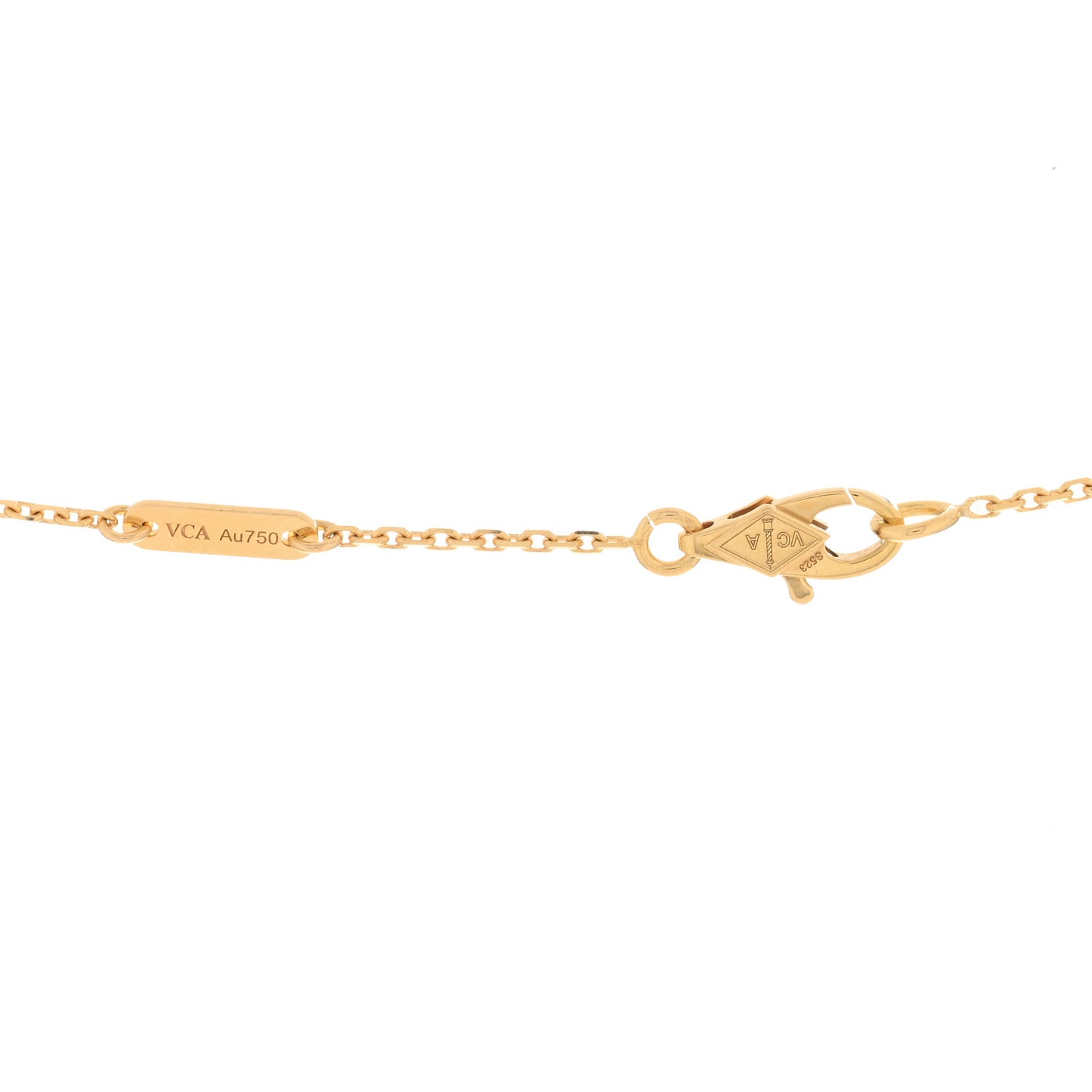 18K Yellow Gold Mother of Pearl Sweet Alhambra Pendant Necklace