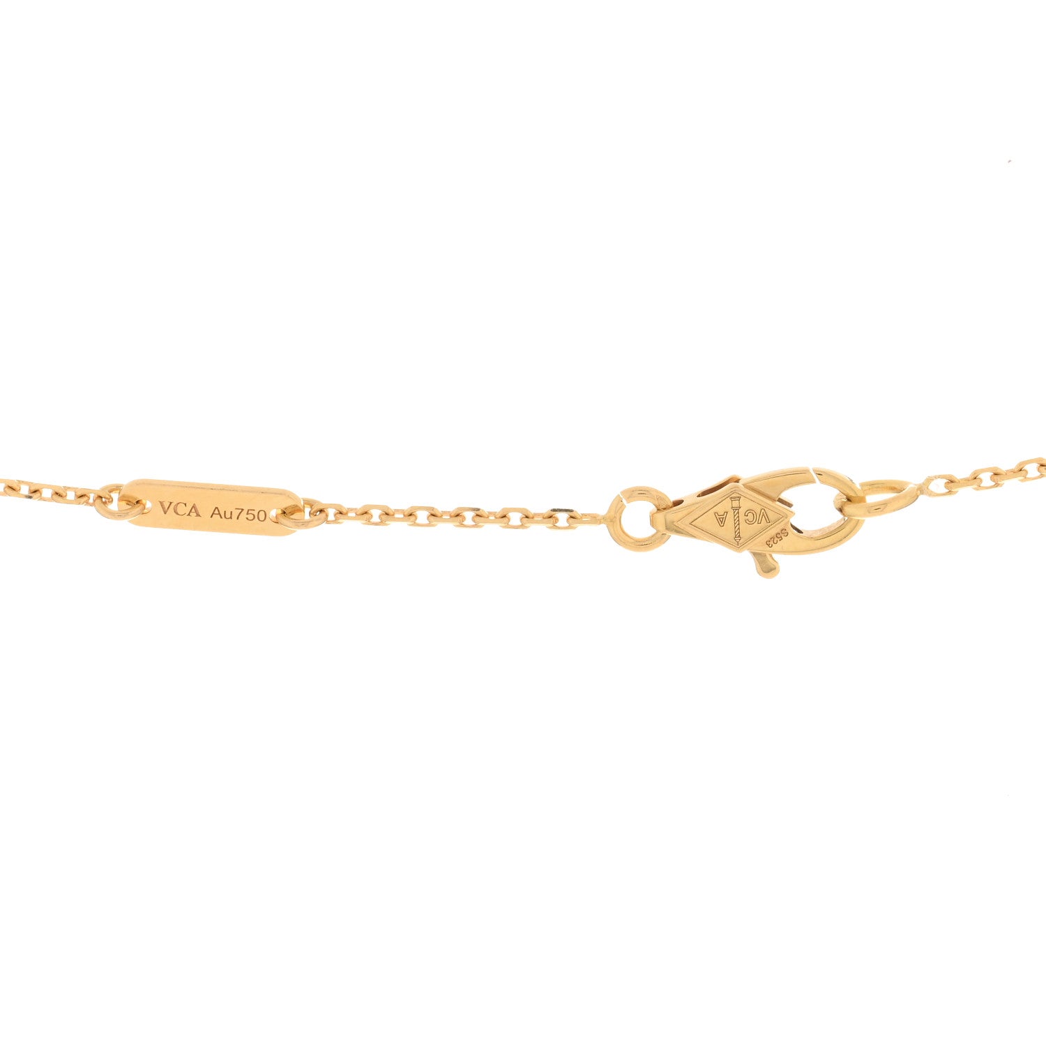 Van Cleef & Arpels 18K Yellow Gold Mother of Pearl Sweet Alhambra Pendant Necklace 3 of 3