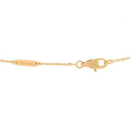 Van Cleef & Arpels 18K Yellow Gold Mother of Pearl Sweet Alhambra Pendant Necklace 3 of 3