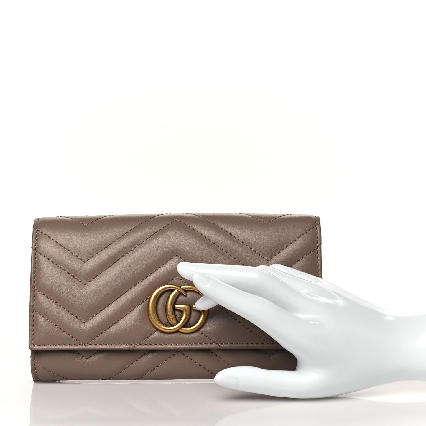 Calfskin Matelasse GG Marmont Continental Wallet Porcelain Rose