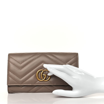 Gucci Calfskin Matelasse GG Marmont Continental Wallet Porcelain Rose 2 of 8
