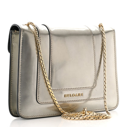 Bulgari Metallic Calfskin Small Serpenti Forever Snake Strap Crossbody Bag Silver 4 of 15