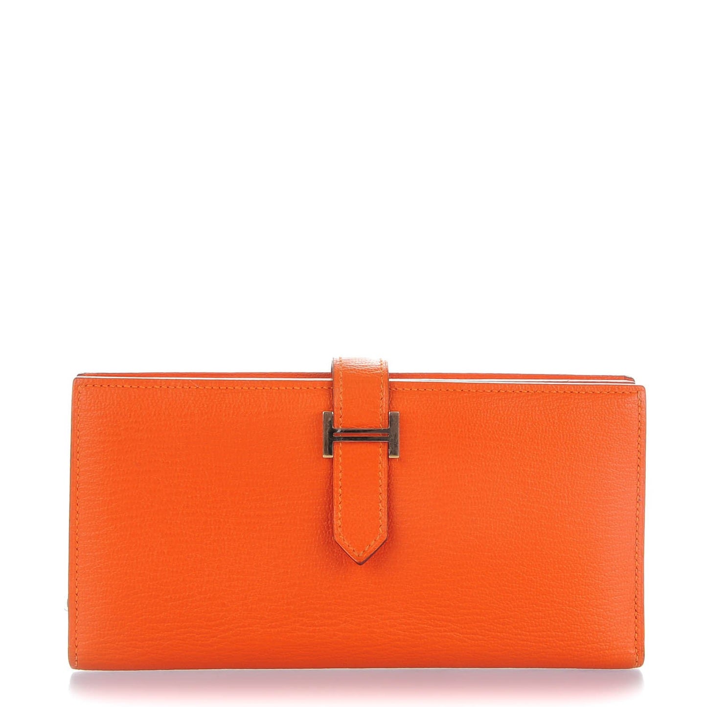 Chevre Mysore Bearn Gusset Wallet Orange