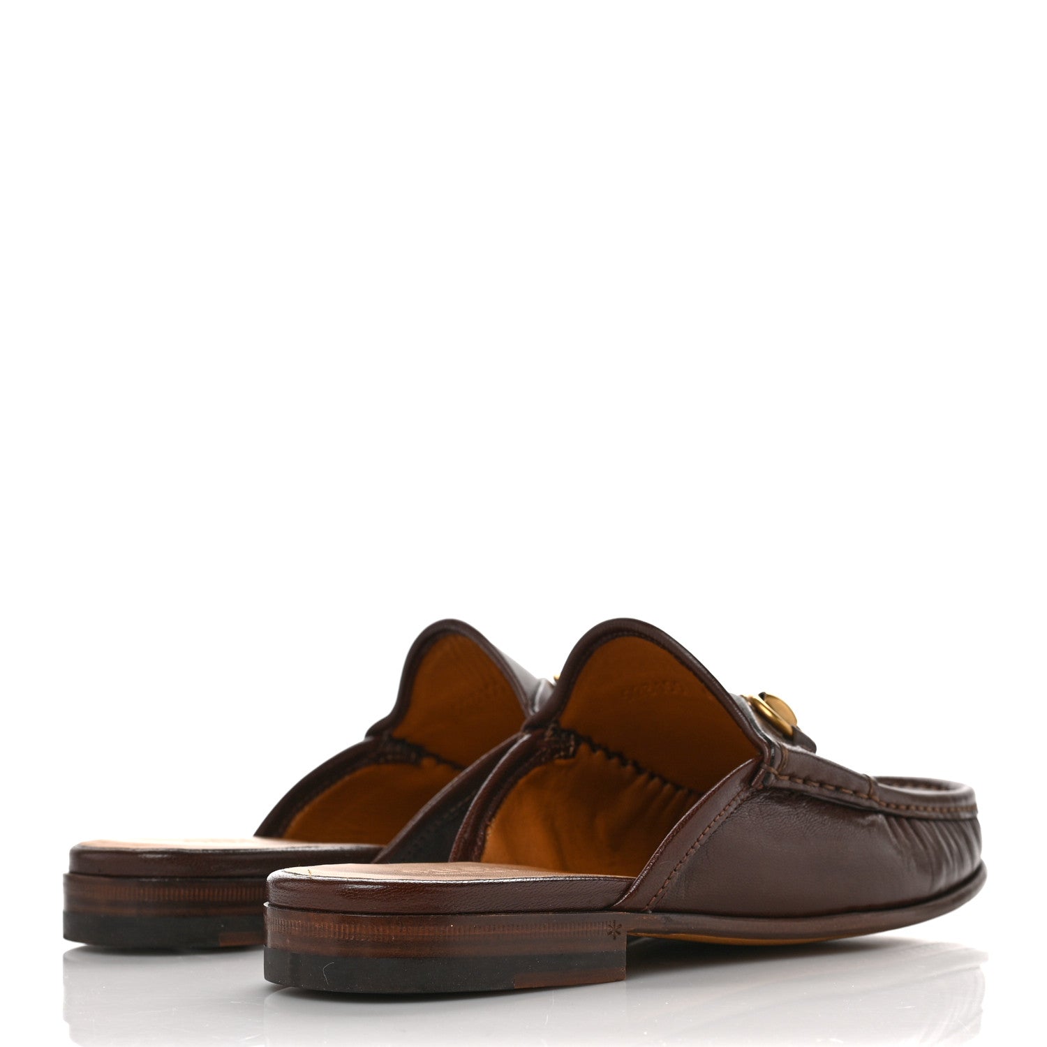Gucci Goatskin Mens Horsebit Slippers 5 Light Brown 4 of 9