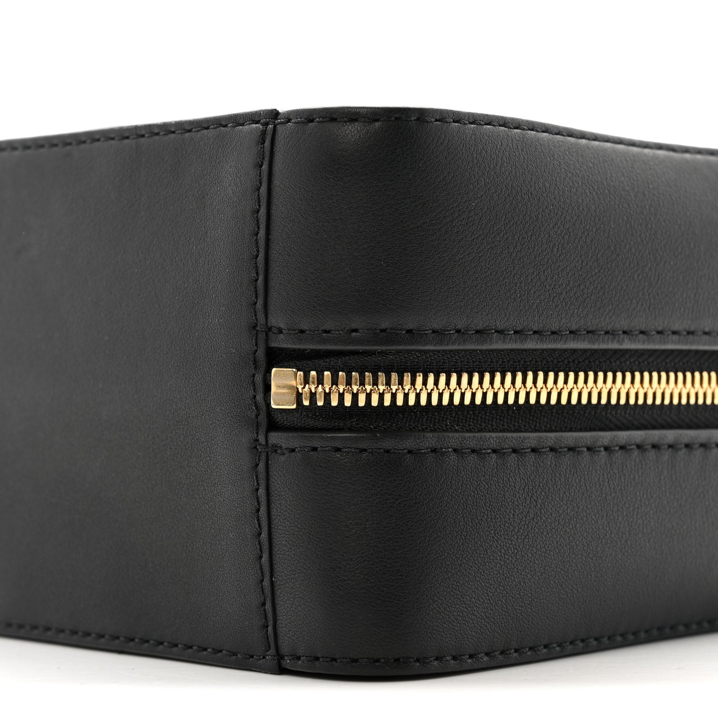 Calfskin Quilted Travel Kit Vanity Case Black