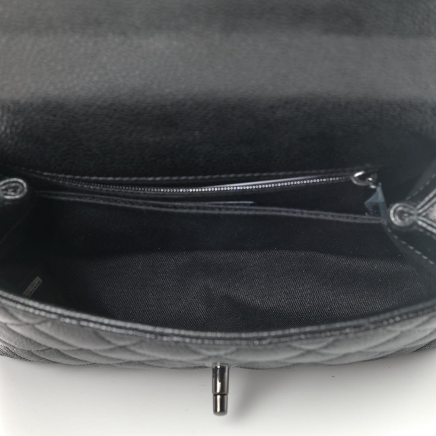 Caviar Quilted Mini Coco Handle Flap So Black