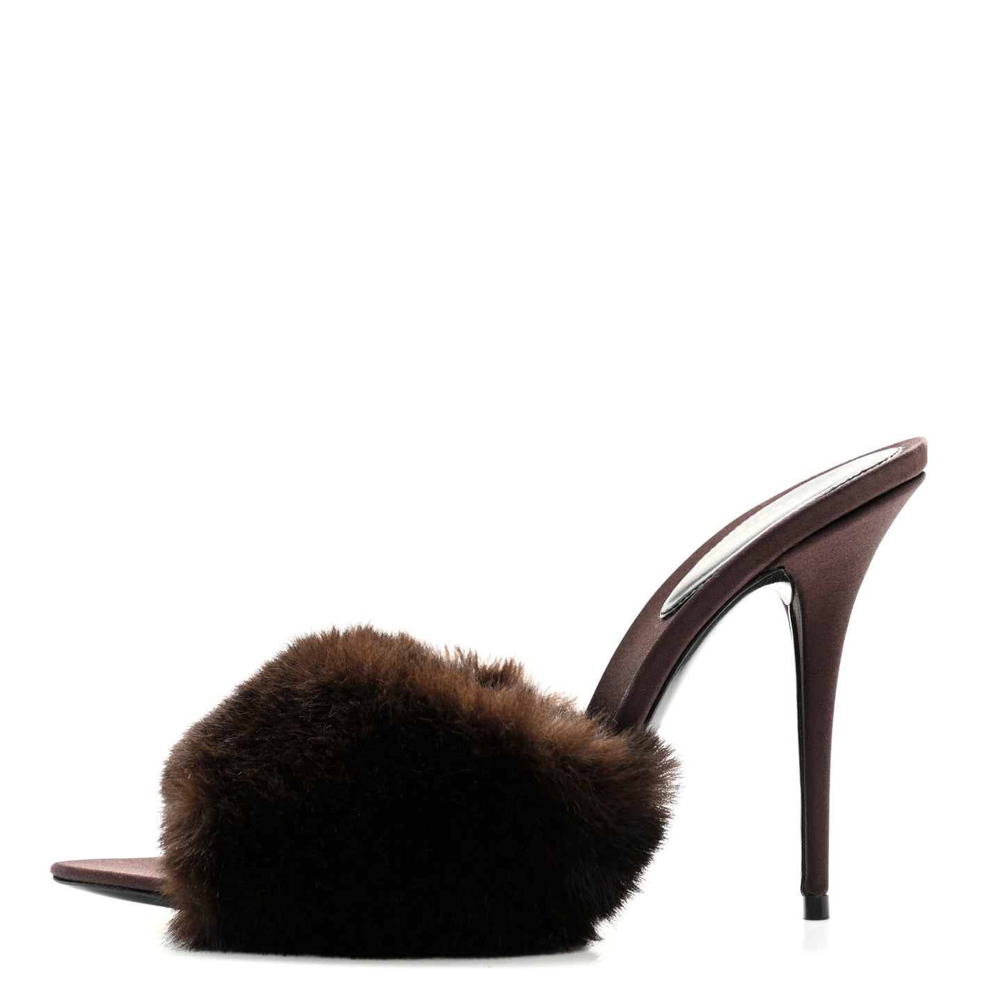 Faux Fur La 16 Mule Sandals 38.5 Burgundy
