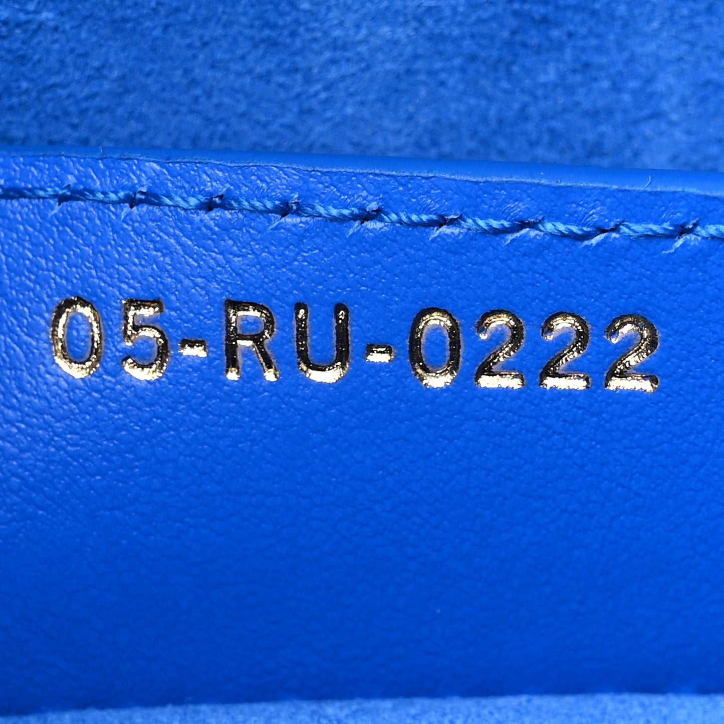 Perforated Calfskin Embossed Oblique Saddle Bag Blue White