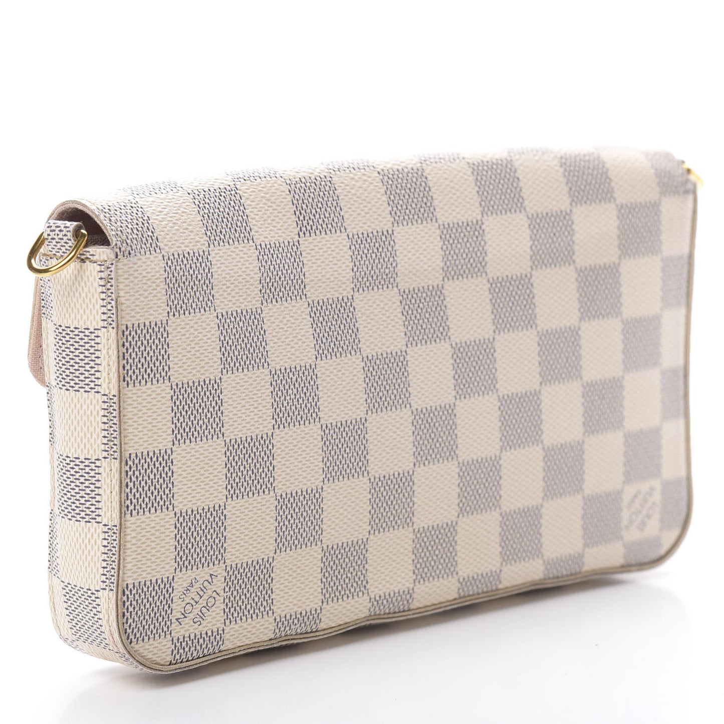 Damier Azur Pochette Felicie Chain Wallet Rose Ballerine
