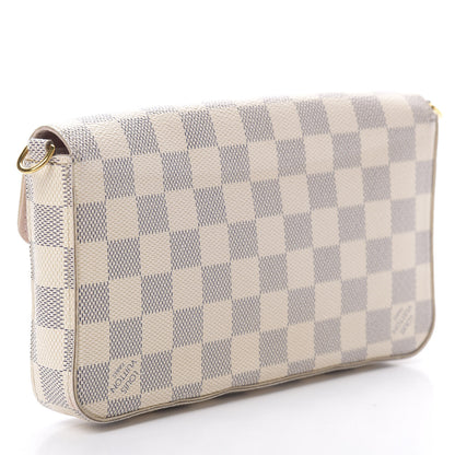 Louis Vuitton Damier Azur Pochette Felicie Chain Wallet Rose Ballerine 3 of 15