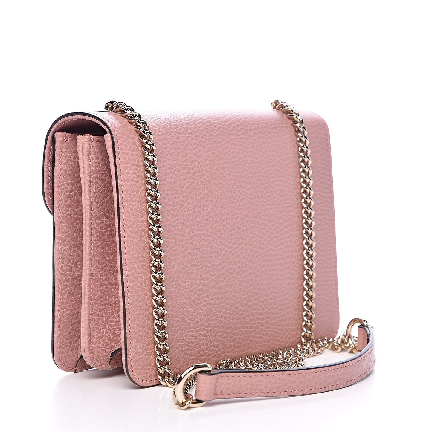 Dollar Calfskin Small Interlocking G Shoulder Bag Soft Pink