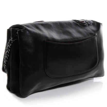 Chanel Lambskin Tweed Maxi Camellia Petals Flap Black 3 of 8