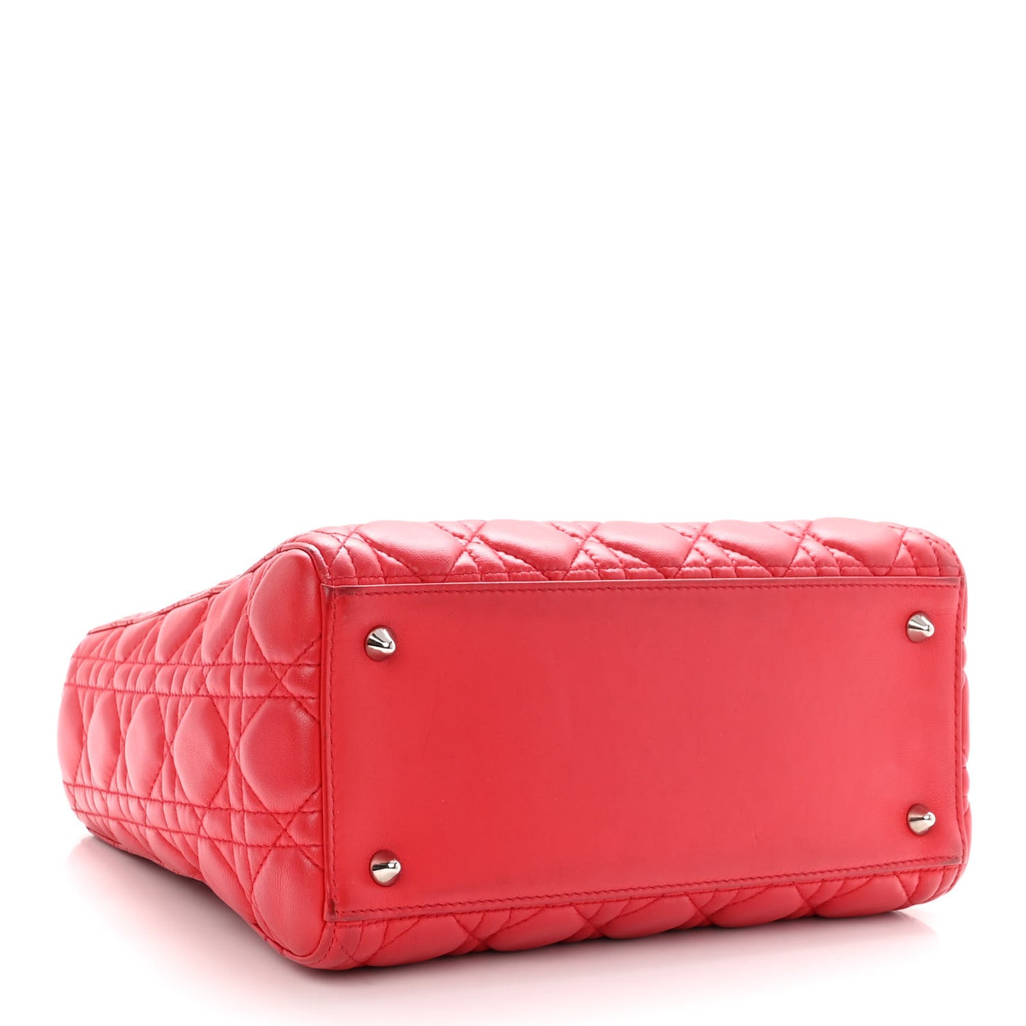 Lambskin Cannage Medium Lady Dior Red