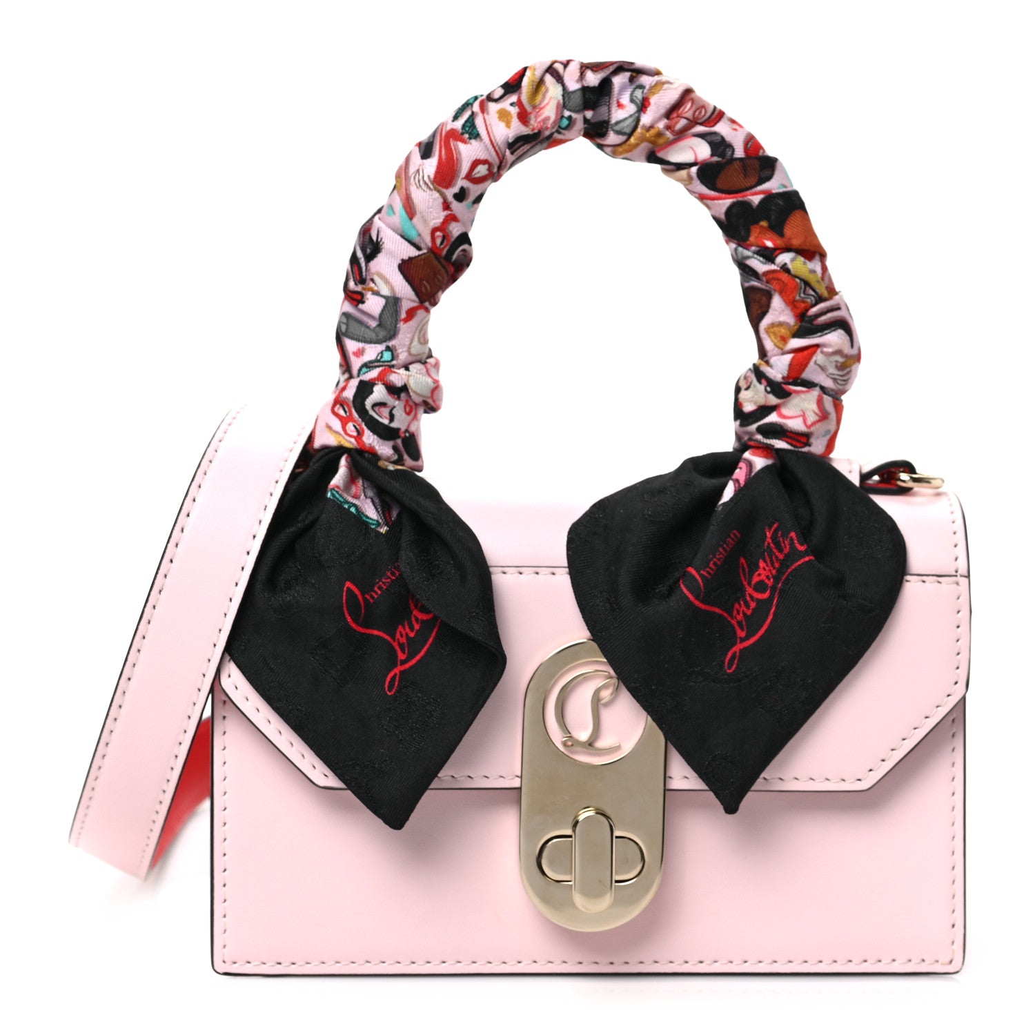 Christian Louboutin Grained Calfskin Mini Elisa Top Handle Bag Pink 1 of 7