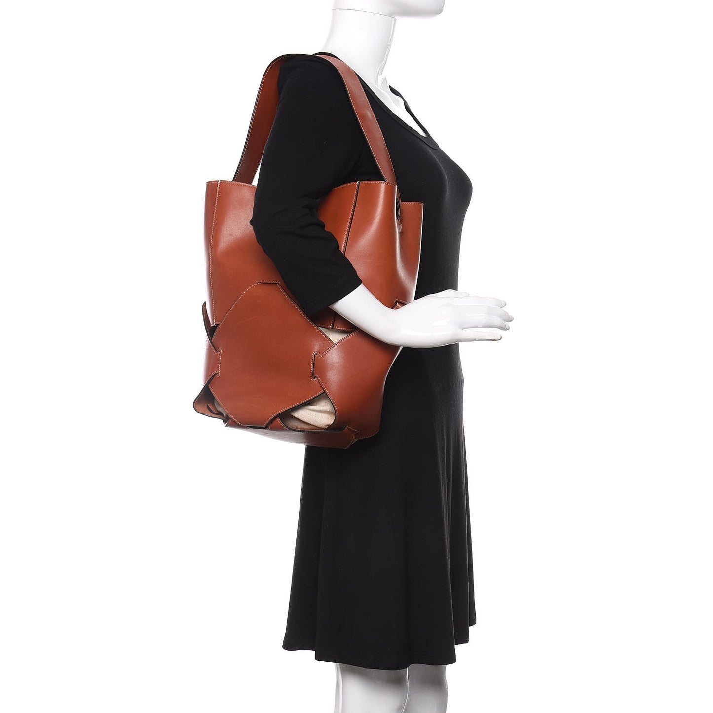 Natural Calfskin Large Holdall Shoulder Bag Brick