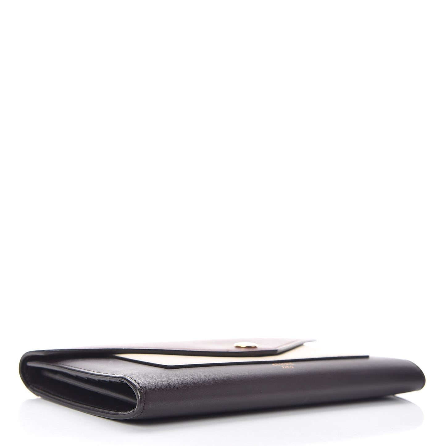 Smooth Calfskin Pocket Tri-Fold Multifunction Envelope Flap Wallet Dark Rust