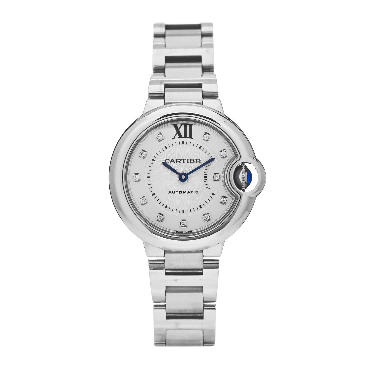 Cartier Stainless Steel Diamond 33mm Ballon Bleu De Cartier Automatic Watch 1 of 4