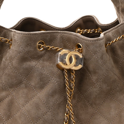 Chanel Suede Quilted Medium Chanel 25 Handbag Dark Grey 10 of 12