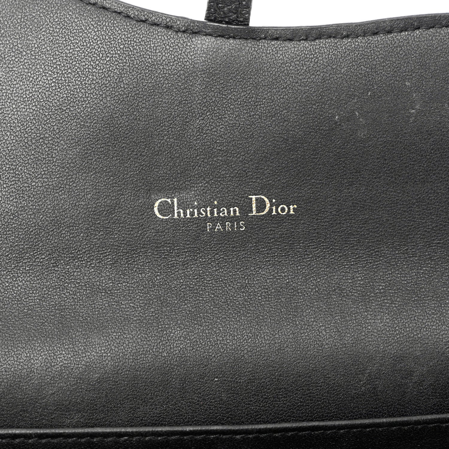 Christian Dior Grained Calfskin Saddle Chain Wallet Pouch Black 7 of 12
