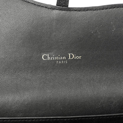 Christian Dior Grained Calfskin Saddle Chain Wallet Pouch Black 7 of 12