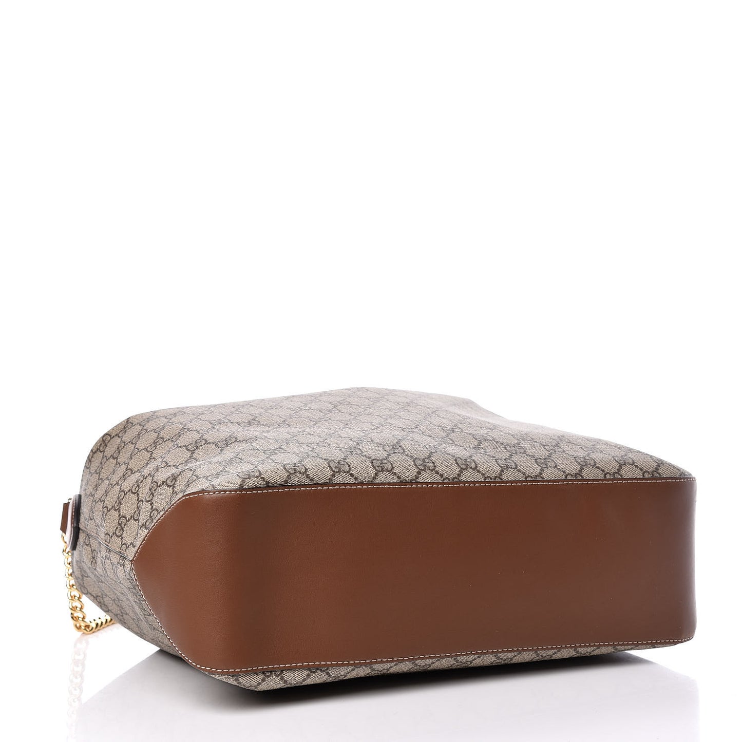 GG Supreme Monogram Large Linea A Hobo Light Brown