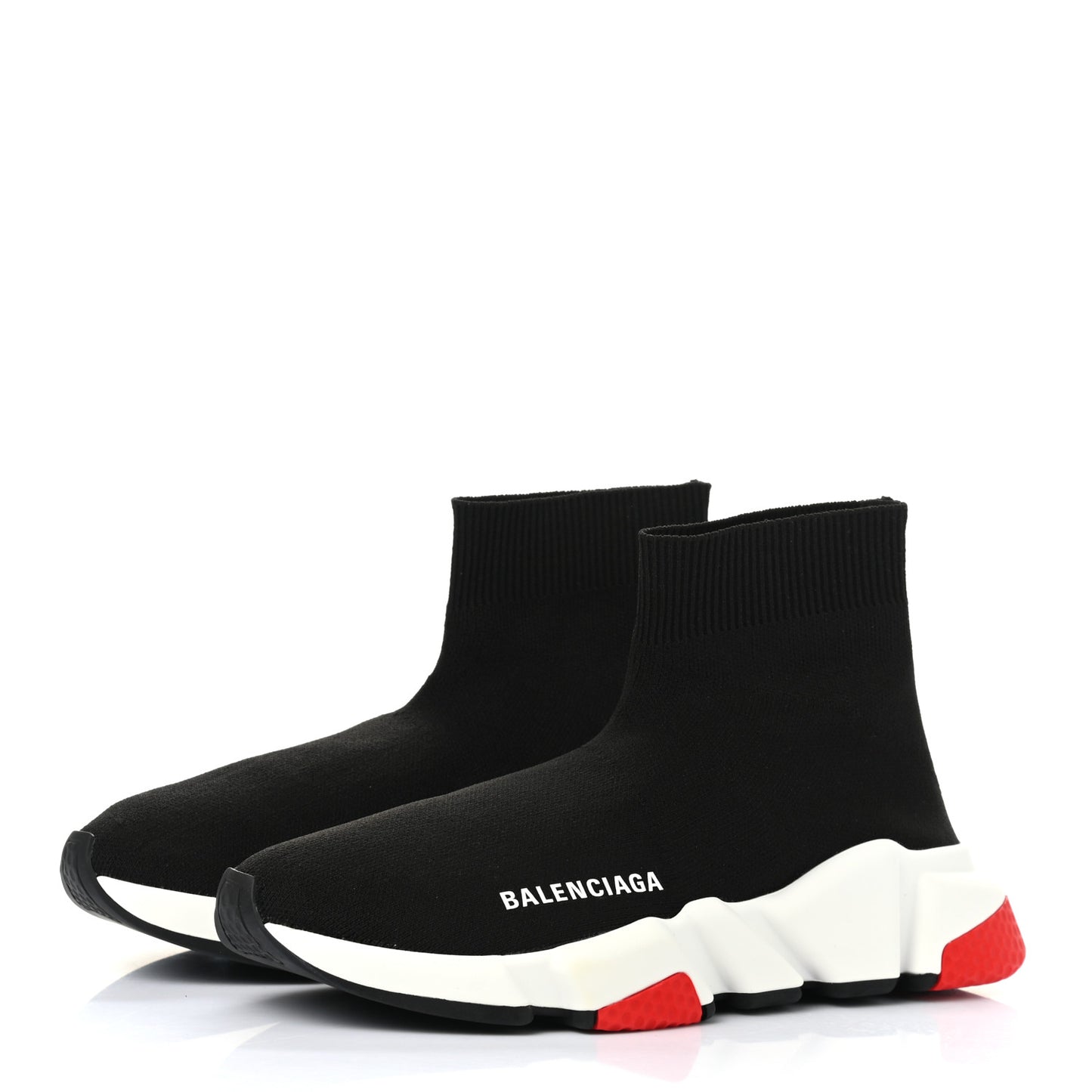 Neoprene Knit Womens Speed Sneakers 36 Black White Red