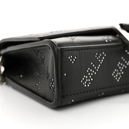 Balenciaga Smooth Calfskin Crystal Diagonal Allover Logo Hourglass Wallet Black 9 of 11