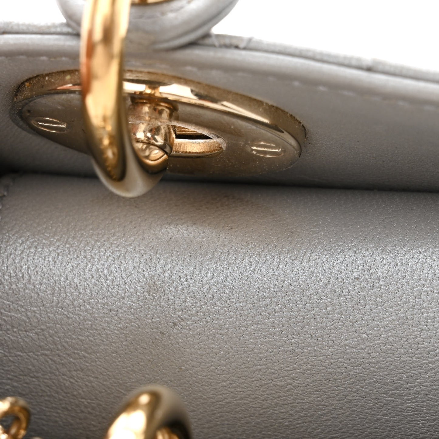 Lambskin Cannage Mini Lady Dior Grey