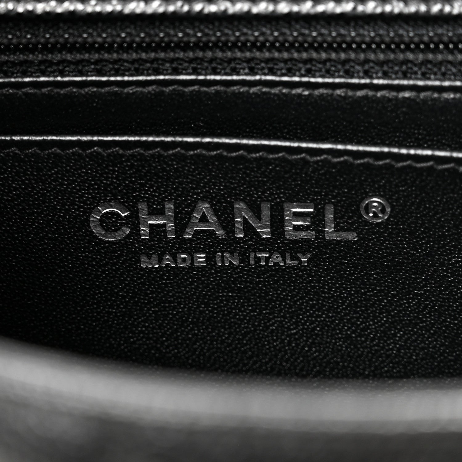 Chanel Caviar Chevron Quilted Mini Square Flap Black 6 of 11