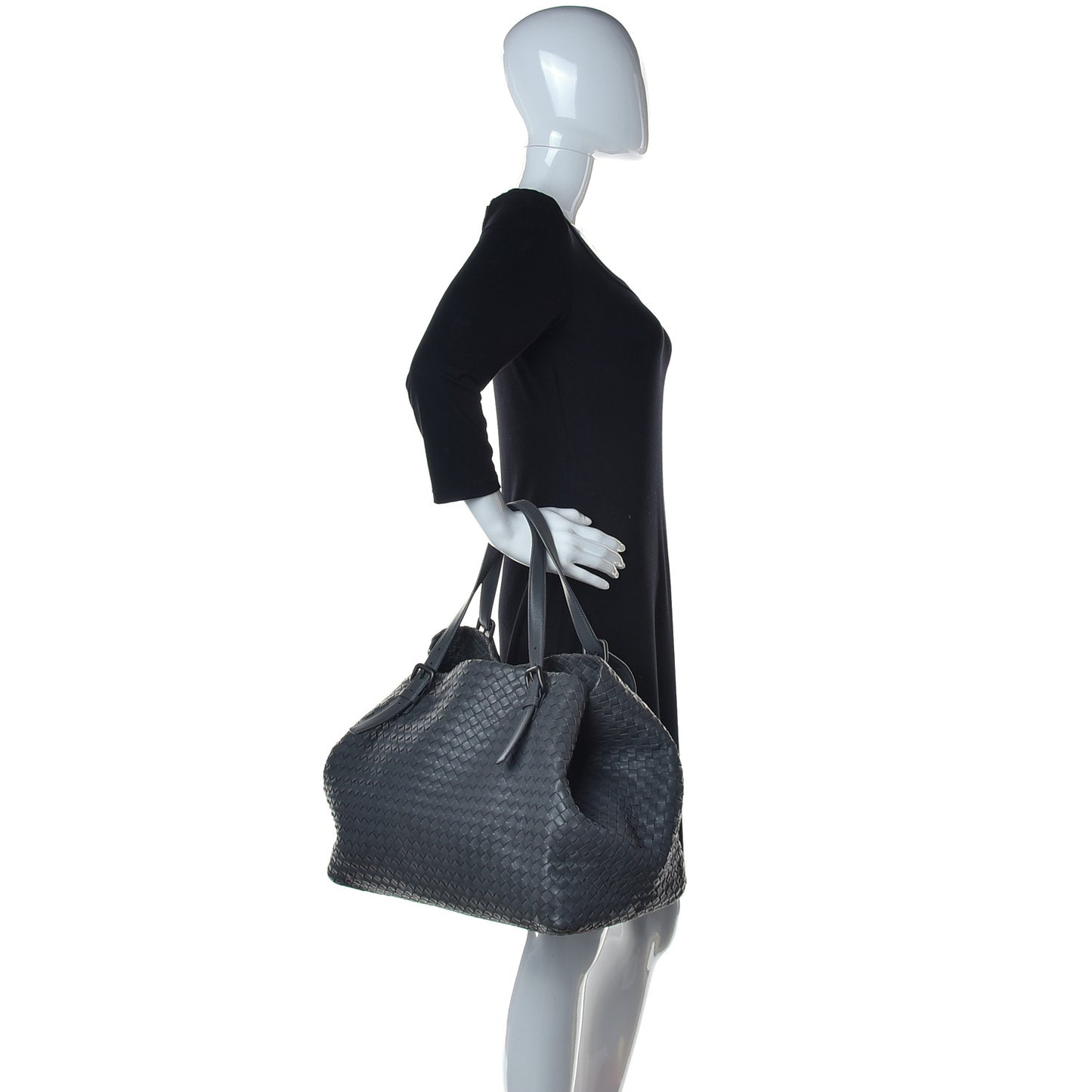 Nappa Intrecciato Large Seamless Tote Black