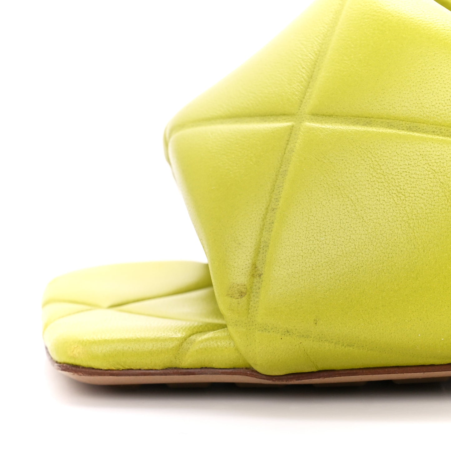 Nappa Quilted Rubber Lido Mule Sandals 40 Kiwi