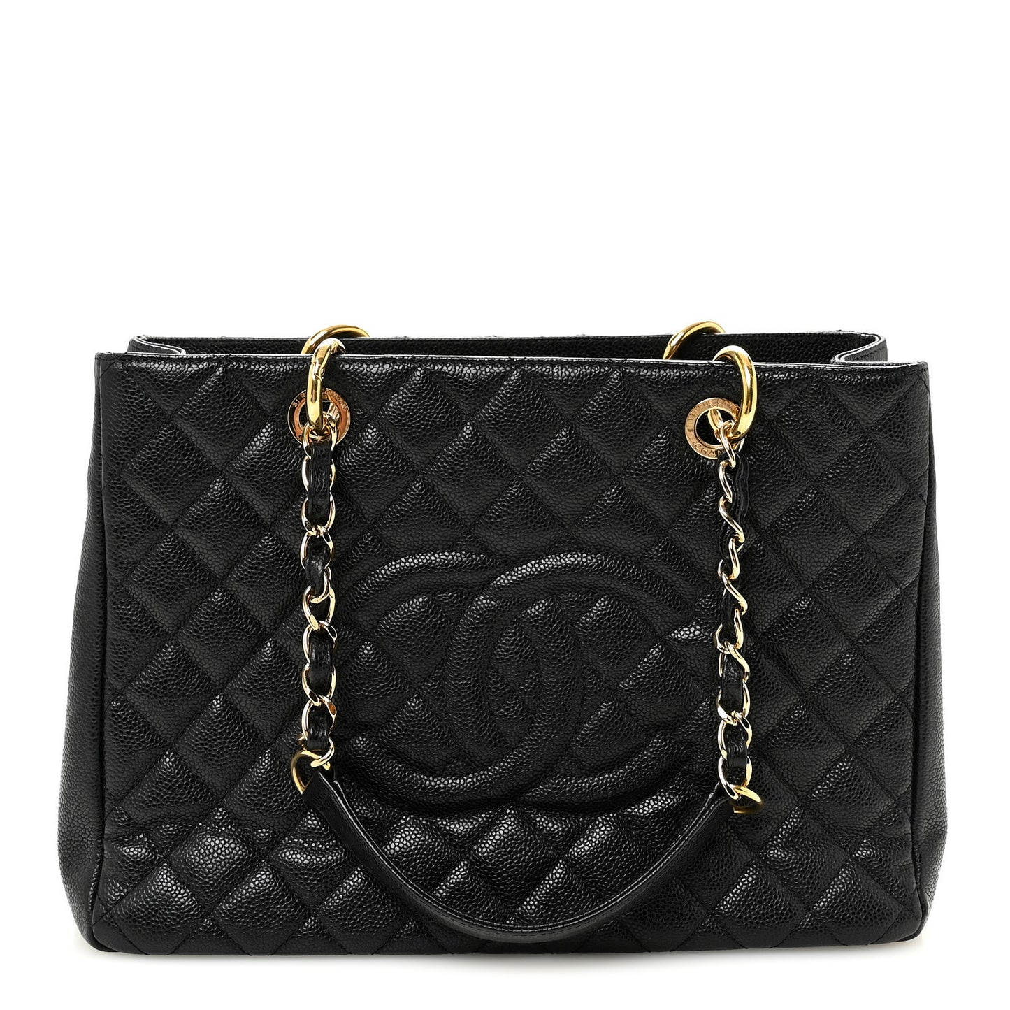 Caviar Quilted Grand Shopping Tote GST Black