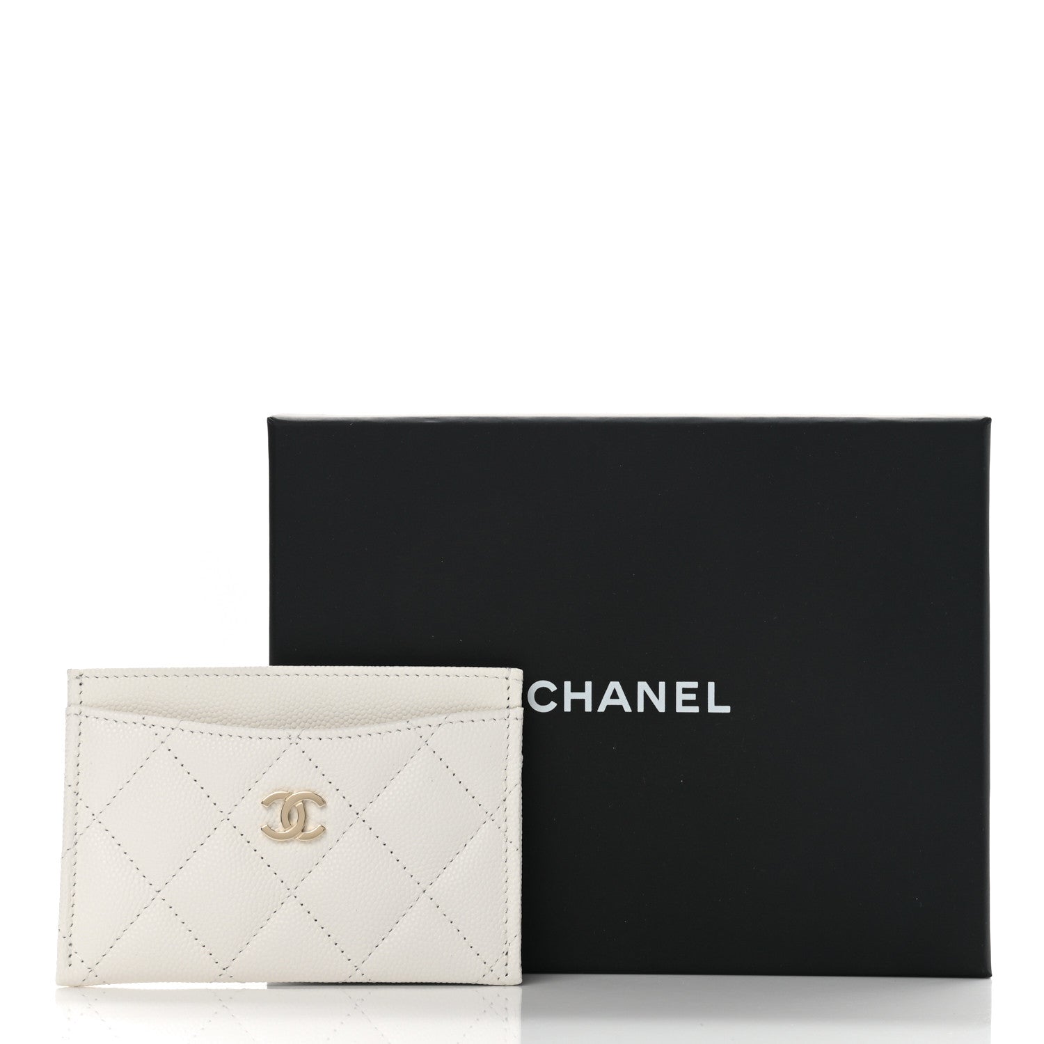 Chanel Caviar Quilted Card Holder White 9 of 9