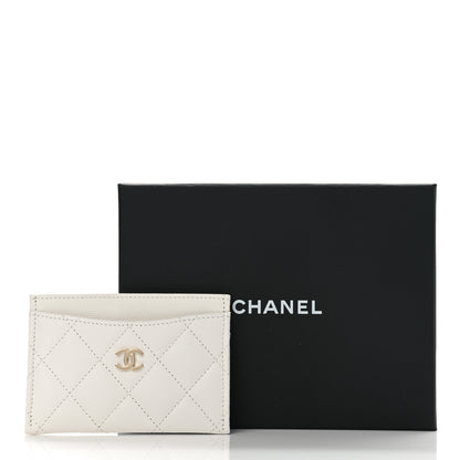 Chanel Caviar Quilted Card Holder White 9 of 9