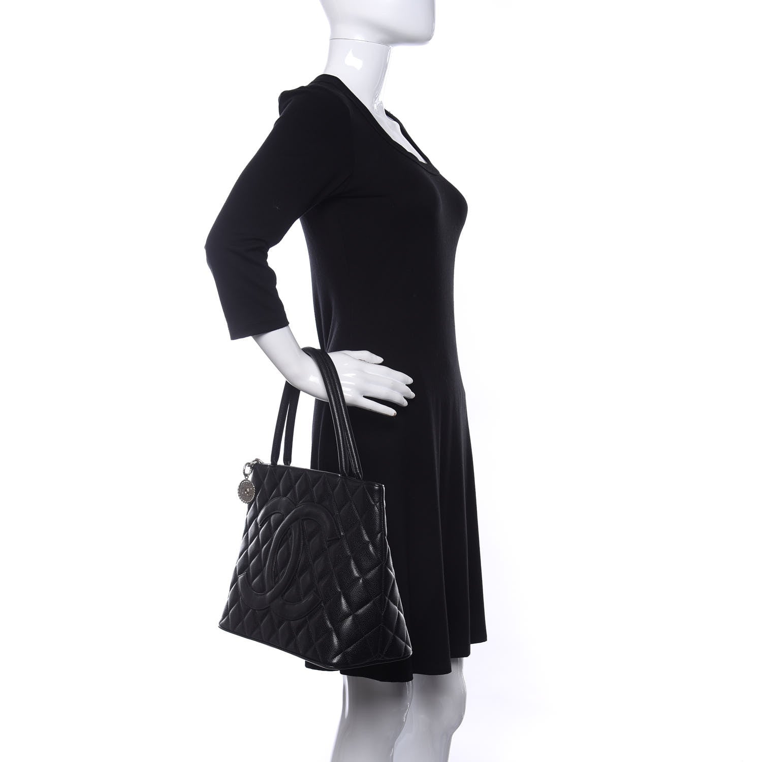 Chanel Caviar Quilted Medallion Tote Black 2 of 10