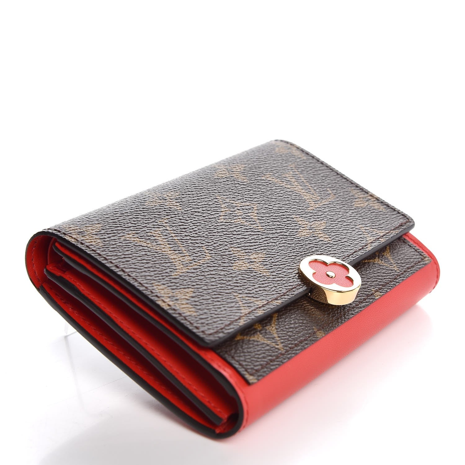 Louis Vuitton Monogram Flore Compact Wallet Coquelicot 4 of 8