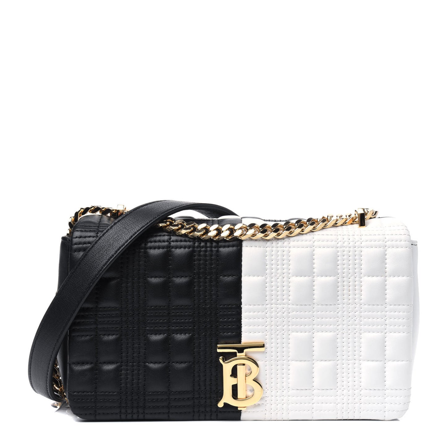 Lambskin Quilted Small Lola Bag White Black