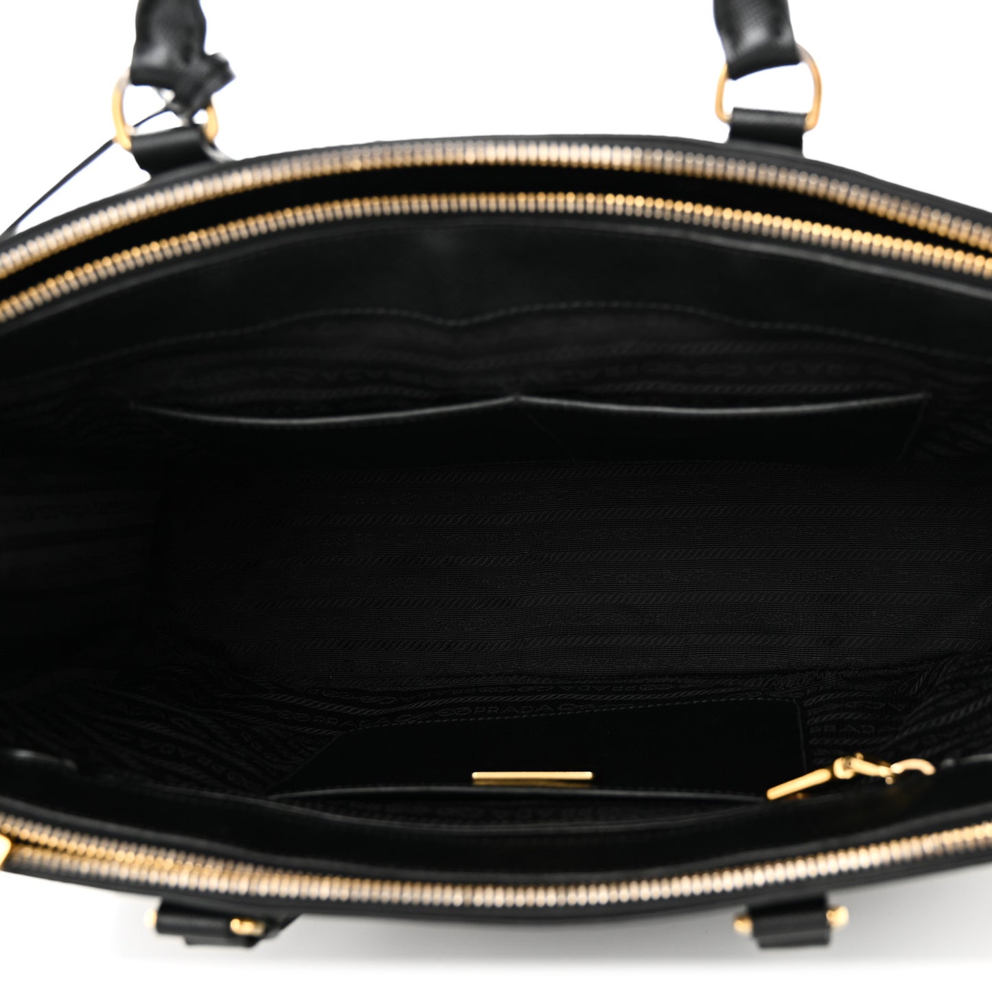 Saffiano Medium Galleria Double Zip Tote Black